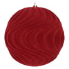 Vickerman Mt196165D 6" Burgundy Flocked Wave Ball Ornament 2 Per Bag