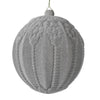 Vickerman Mt196607D 5.5" Silver Flocked Embossed Ball Ornament 2 Per Bag