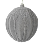 Vickerman Mt196607D 5.5" Silver Flocked Embossed Ball Ornament 2 Per Bag
