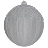 Vickerman Mt196707D 8" Silver Flocked Embossed Ball Ornament