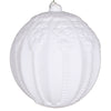 Vickerman Mt196711D 8" White Flocked Embossed Ball Ornament