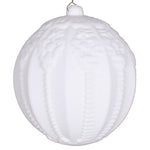 Vickerman Mt196711D 8" White Flocked Embossed Ball Ornament