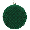 Vickerman Mt197064D 4" Moss Green Flocked Durian Ball Ornament 3 Per Bag