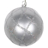 Vickerman Mt198007D 4" Silver Candy Glitter Net Ball Ornament 3 Per Bag