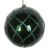 Vickerman Mt198024D 4" Emerald Candy Glitter Net Ball Ornament 3 Per Bag