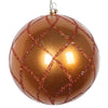 Vickerman Mt198188D 4.75" Copper Candy Finish Net Ball Ornament With Glitter Accents 3 Per Bag
