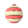 Vickerman Mt202306 4" Coral Horizontal Stripe Pastel Ball Ornament 4 Per Bag