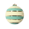 Vickerman Mt202308 4" Aqua Horizontal Stripe Pastel Ball Ornament 4 Per Bag