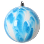 Vickerman Mt203608 4" Blue And White Marble Ball Ornament 4 Per Bag