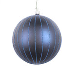 Vickerman Mt211731D 5" Midnight Blue Matte Glitter Ball Christmas Ornament 4 Pieces Per Bag