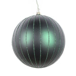 Vickerman Mt211774D 5" Midnight Green Matte Glitter Ball Christmas Ornament 4 Pieces Per Bag