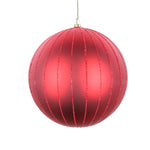 Vickerman Mt211903D 6" Red Matte Glitter Ball Christmas Ornament 2 Pieces Per Bag