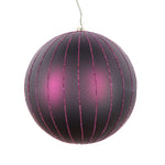 Vickerman Mt211926D 6" Plum Matte Glitter Ball Christmas Ornament 2 Pieces Per Bag