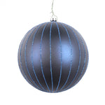 Vickerman Mt211931D 6" Midnight Blue Matte Glitter Ball Christmas Ornament 2 Pieces Per Bag