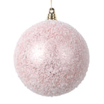 Vickerman Mt220158 4" Rose Gold Matte Snow Covered Ornament 4 Per Bag.