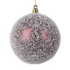 Vickerman Mt220165 4" Burgundy Matte Snow Covered Ornament 4 Per Bag.