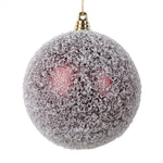 Vickerman Mt220165 4" Burgundy Matte Snow Covered Ornament 4 Per Bag.
