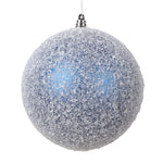 Vickerman Mt220302 4.75" Blue Matte Snow Covered Ornament 4 Per Bag.