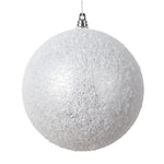 Vickerman Mt220307 4.75" Silver Matte Snow Covered Ornament 4 Per Bag.