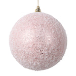 Vickerman Mt220358 4.75" Rose Gold Matte Snow Covered Ornament 4 Per Bag.