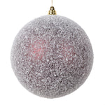 Vickerman Mt220365 4.75" Burgundy Matte Snow Covered Ornament 4 Per Bag.