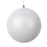 Vickerman Mt220507 6" Silver Matte Snow Covered Ornament 2 Per Bag.