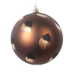 Vickerman Mt220976 4.75" Matte Mocha Ball Ornament With Gold And Black Brush Strokes 4 Per Bag.