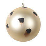 Vickerman Mt221138 6" Matte Champagne Ball Ornament With Gold And Black Brush Strokes 2 Per Bag.