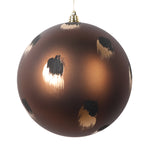 Vickerman Mt221176 6" Matte Mocha Ball Ornament With Gold And Black Brush Strokes 2 Per Bag.