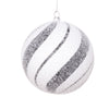 Vickerman Mt2213320 4.7" White Black Swirl Ball Ornament 3 Per Bag.
