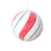 Vickerman Mt2214920 4.7" White Red Green Swirl Ball Ornament 2 Per Bag.