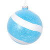 Vickerman Mt228732 4.75" Baby Blue And White Swirl Sugar Glitter Ball. Includes 3 Pieces. String Hanger.