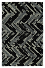 Montage Collection MTG03-02 Black Area Rug