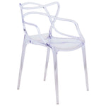 LeisureMod Milan Modern Wire Design Chair Clear