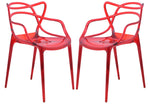 LeisureMod Milan Modern Wire Design Chair Red
