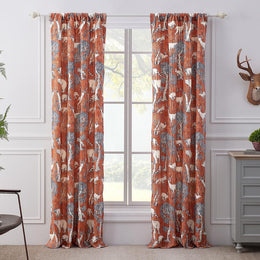 Greenland Home Menagerie Window Panel Set – Rod Pocket Polyester Curtains