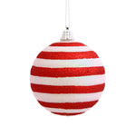 Vickerman N100710 3" Candy Cane Stripe Ball Ornament. Includes 4 Per Box