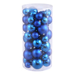 Vickerman N112202A 1.5"-2" Blue Shiny And Matte Ball Ornament 50 Per Box