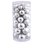 Vickerman N112207A 1.5"-2" Silver Shiny And Matte Finish Ball Ornament 50 Per Box