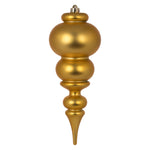 Vickerman N150637Dmv 14" Honey Gold Matte Plastic Finial Uv Resistant With Drilled Neck And Cap Secured With Green Floral Wire