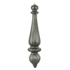 Vickerman N150887Dmv 14" Pewter Matte Finial Drop Christmas Ornament Uv Treated With Drilled And Wired Cap 2 Per Bag