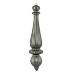 Vickerman N150887Dmv 14" Pewter Matte Finial Drop Christmas Ornament Uv Treated With Drilled And Wired Cap 2 Per Bag