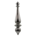 Vickerman N150887Dsv 14" Pewter Shiny Finial Drop Christmas Ornament Uv Treated With Drilled And Wired Cap 2 Per Bag