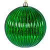 Vickerman N162504 8" Green Shiny Lined Mercury Ball Ornament.