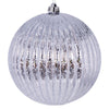 Vickerman N162407 6" Silver Shiny Lined Mercury Ball Ornament 4 Per Bag.