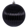 Vickerman N162417 6" Black Shiny Lined Mercury Ball Ornament 4 Per Bag.
