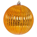 Vickerman N162230 4" Antique Gold Shiny Lined Mercury Ball Ornament 6 Per Bag.