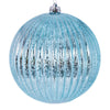 Vickerman N162232 4" Baby Blue Shiny Lined Mercury Ball Ornament 6 Per Bag.