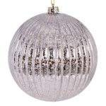 Vickerman N162543 8" Oat Shiny Lined Mercury Ball Ornament.