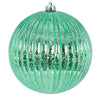 Vickerman N162244 4" Seafoam Shiny Lined Mercury Ball Ornament 6 Per Bag.
